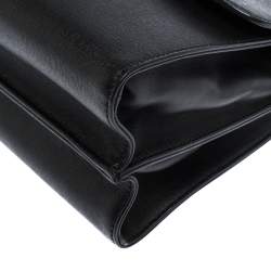 Pre Owned Fendi Black Textured Leather Small Demi Jour Top Handle Bag