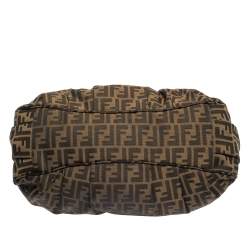 Pre Owned Fendi Tobacco Zucca Canvas and Leather Mia Hobo