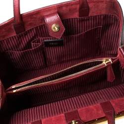 Pre Owned Fendi Red Leather Medium 2Jours Tote