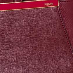 Pre Owned Fendi Red Leather Medium 2Jours Tote