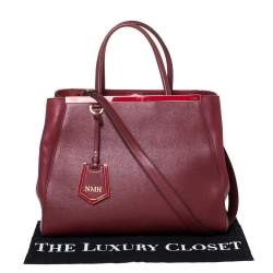 Pre Owned Fendi Red Leather Medium 2Jours Tote