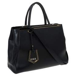 Pre Owned Fendi Black Leather Medium 2Jours Tote 