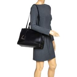 Pre Owned Fendi Black Leather Medium 2Jours Tote 