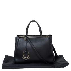 Pre Owned Fendi Black Leather Medium 2Jours Tote 