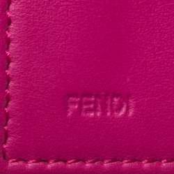 Pre Owned Fendi Magenta Patent Leather Fendilicious Wallet On Chain
