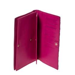 Pre Owned Fendi Magenta Patent Leather Fendilicious Wallet On Chain