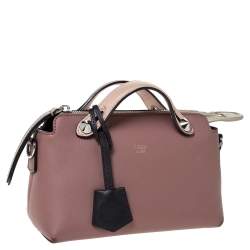 Pre Owned Fendi Antique Rose/Beige Leather Mini By The Way Crossbody Bag