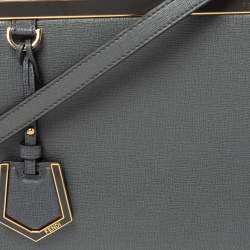 Pre Owned Fendi Grey Saffiano Leather Small 2Jours Tote