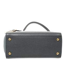 Pre Owned Fendi Grey Saffiano Leather Small 2Jours Tote