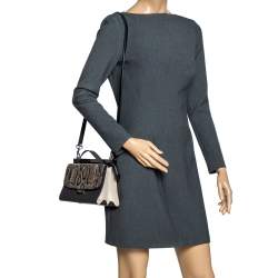 Pre Owned Fendi Multicolor Leather and Python Mini Demi Jour Shoulder Bag