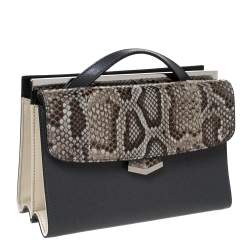 Pre Owned Fendi Multicolor Leather and Python Mini Demi Jour Shoulder Bag