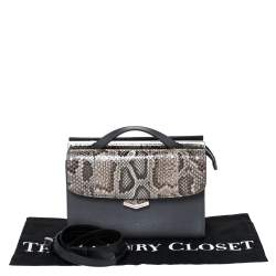 Pre Owned Fendi Multicolor Leather and Python Mini Demi Jour Shoulder Bag