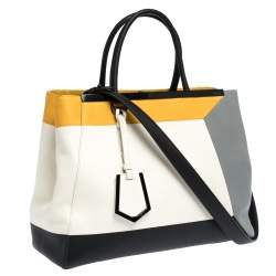 Pre Owned Fendi Multicolor Leather Medium Colorblock 2Jours Tote