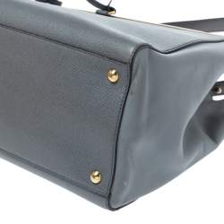 Pre Owned Fendi Grey Leather Medium 2Jours Tote