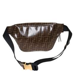 Fendi Brown Zucca Coated Canvas Spalmati Mania Belt Bag