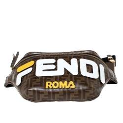 Fendi Brown Zucca Coated Canvas Spalmati Mania Belt Bag