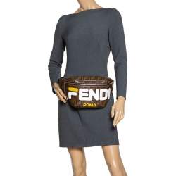 Fendi Brown Zucca Coated Canvas Spalmati Mania Belt Bag