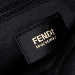Pre Owned Fendi Black Iridescent Leather Mama Forever Large Flap Shoulder Bag