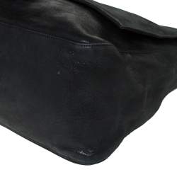 Pre Owned Fendi Black Iridescent Leather Mama Forever Large Flap Shoulder Bag