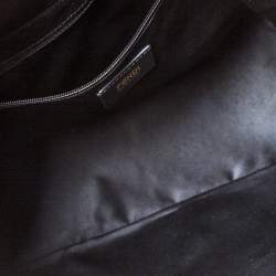 Pre Owned Fendi Black Iridescent Leather Mama Forever Large Flap Shoulder Bag