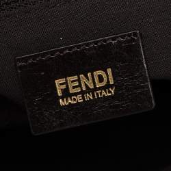 Pre Owned Fendi Gold/Silver Zucca Glitter Jacquard Fabric Mia Flap Bag
