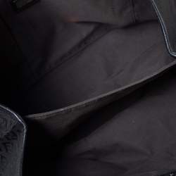 Pre Owned Fendi Black Zucchino Canvas and Leather Front Zip Hobo