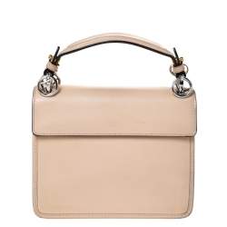 Pre Owned Fendi Beige Leather Small Kan I F Shoulder Bag