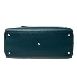 Pre Owned Fendi Dark Green Leather Medium 2Jours Tote