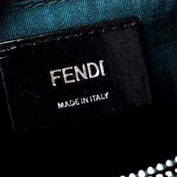 Pre Owned Fendi Dark Green Leather Medium 2Jours Tote