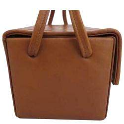 Pre Owned Fendi Brown Vintage Box Clutch Bag