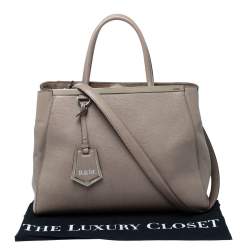 Pre Owned Fendi Beige Leather Medium 2jours Tote