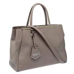 Pre Owned Fendi Beige Leather Medium 2jours Tote