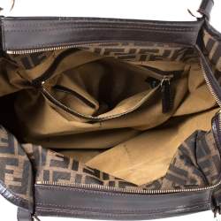 Pre Owned Fendi Tobacco Zucca Canvas and Leather Large Chef Shoulder Bag