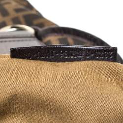 Pre Owned Fendi Tobacco Zucca Canvas and Leather Large Chef Shoulder Bag