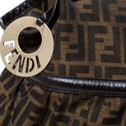 Pre Owned Fendi Tobacco Zucca Canvas and Leather Large Chef Shoulder Bag