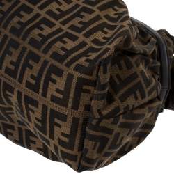 Pre Owned Fendi Tobacco Zucca Canvas and Leather Large Chef Shoulder Bag