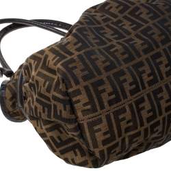 Pre Owned Fendi Tobacco Zucca Canvas and Leather Large Chef Shoulder Bag