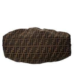 Pre Owned Fendi Tobacco Zucca Canvas and Leather Large Chef Shoulder Bag