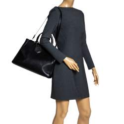 Pre Owned Fendi Black Leather Medium 2Jours Tote 