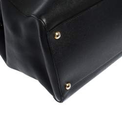 Pre Owned Fendi Black Leather Medium 2Jours Tote 