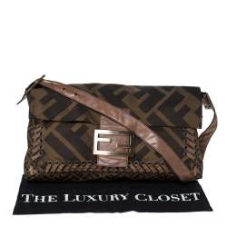 Pre Owned Fendi Tobacco Zucca Canvas and Leather Shoulder Bag