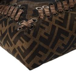 Pre Owned Fendi Tobacco Zucca Canvas and Leather Shoulder Bag