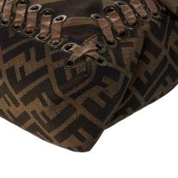 Pre Owned Fendi Tobacco Zucca Canvas and Leather Shoulder Bag