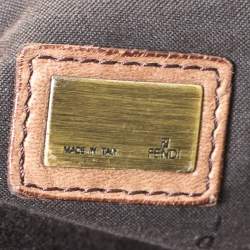 Pre Owned Fendi Tobacco Zucca Canvas and Leather Shoulder Bag