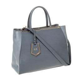 Pre Owned Fendi Grey Leather Medium 2Jours Tote