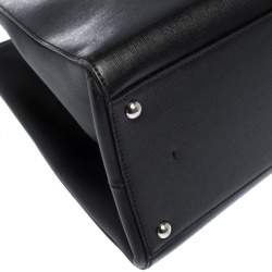 Pre Owned Fendi Black/Silver Leather Large 3Jours Tote