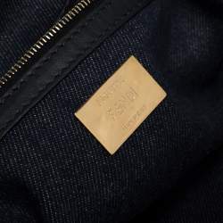 Pre Owned Fendi Blue/Orange Denim Mama Baguette Top Handle Bag