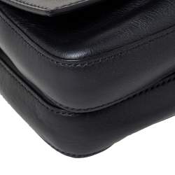 Pre Owned Fendi Black Leather and Python Small Daisy Flower Kan I F Shoulder Bag