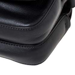 Pre Owned Fendi Black Leather and Python Small Daisy Flower Kan I F Shoulder Bag