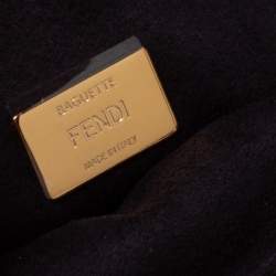 Pre Owned Fendi Black Leather and Python Small Daisy Flower Kan I F Shoulder Bag